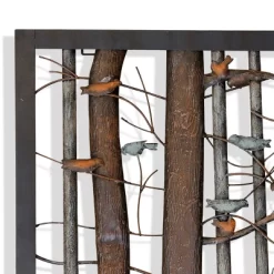 Branch Out Alternative Iron Wall Art Muted Bird Accents Brown - StyleCraft