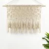 40"x30" Boho Macrame Tassel Cotton Window Valance Tan - Lush Décor