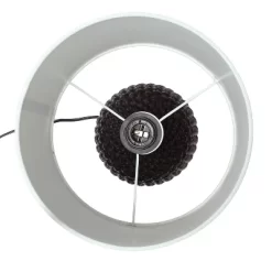 20.4" Traditional Ceramic Purled Texture Bedside Table Desk Lamp With White Fabric Drum Shade Black - Simple Designs -Northlight Store GUEST f927a35f a2d3 4f97 99d9 1be7f20d7cd9