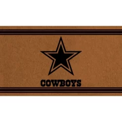Evergreen Dallas Cowboys Logo Turf Mat, Brown- 28 X 16 Inches Indoor Outdoor Doormat