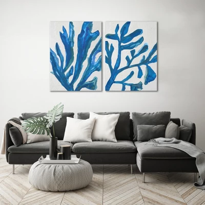 (Set Of 2) Blue Watercolor Seaweed Painitng By Jetty Home Wall Art Set - Americanflat 3 (Set Of 2) Blue Watercolor Seaweed Painitng By Jetty Home Wall Art Set - Americanflat - Image 3