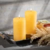 Pale Yellow Pillar Candles - Set Of 2
