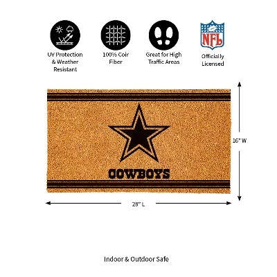 Evergreen Dallas Cowboys Logo Turf Mat, Brown- 28 X 16 Inches Indoor Outdoor Doormat 2 Evergreen Dallas Cowboys Logo Turf Mat, Brown- 28 X 16 Inches Indoor Outdoor Doormat - Image 2