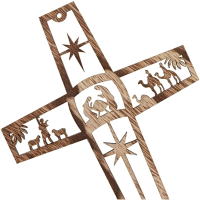 Bright Creations 6 Pack Nativity Scene Wood Cross For Wall Hanging Home Décor, Christmas Religious Gifts, 10.4x6.7x0.3 In 3 Bright Creations 6 Pack Nativity Scene Wood Cross For Wall Hanging Home Décor, Christmas Religious Gifts, 10.4x6.7x0.3 In - Image 3