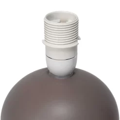 8.66" Petite Ceramic Orb Base Bedside Table Desk Lamp With Matching Tapered Drum Fabric Shade Gray - Creekwood Home