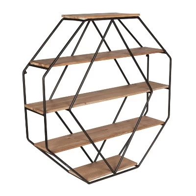 Wall Shelf Octagon Shaped - Kate & Laurel All Things Decor 1 Wall Shelf Octagon Shaped - Kate & Laurel All Things Decor